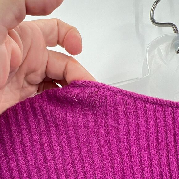 Free Press Sweater Women Small Purple Pullover Long Sleeve VNeck Knit Soft AS IS - Picture 10 of 13
